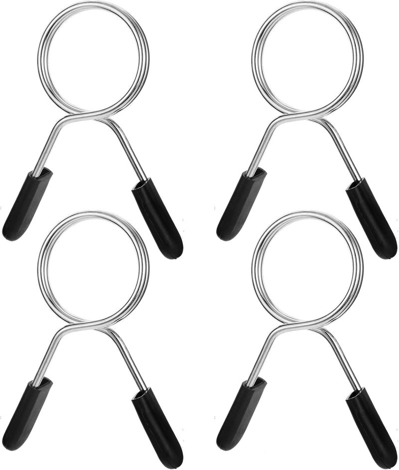 simarro 2 Inch Barbell Clamps, 4 Pcs Weight Barbell Clips, Olympic Barbell Spring Lock Collars, Barbell Handle Locking Clip for Strength Training Gym Fitness Training Accessories - Image 1